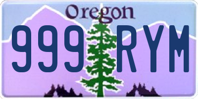 OR license plate 999RYM