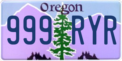 OR license plate 999RYR