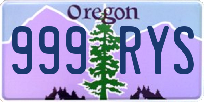 OR license plate 999RYS