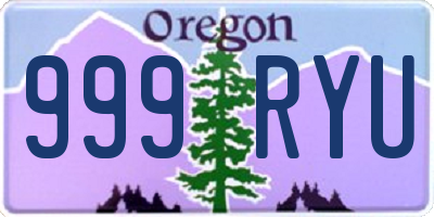 OR license plate 999RYU
