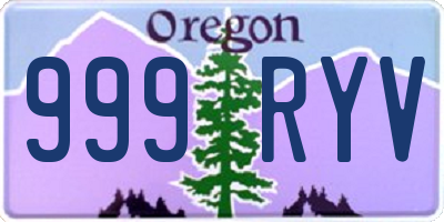 OR license plate 999RYV