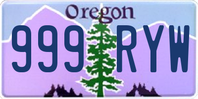 OR license plate 999RYW