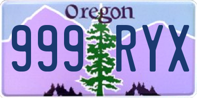 OR license plate 999RYX