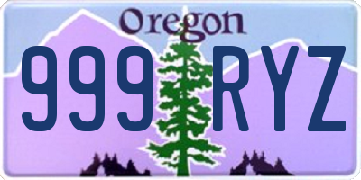 OR license plate 999RYZ