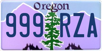 OR license plate 999RZA