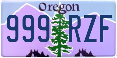 OR license plate 999RZF