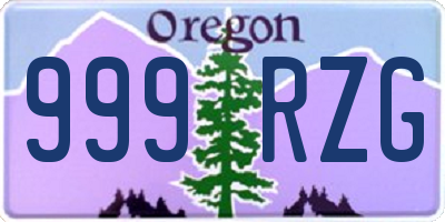 OR license plate 999RZG