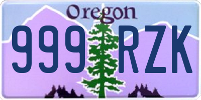 OR license plate 999RZK