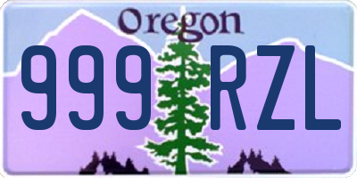 OR license plate 999RZL