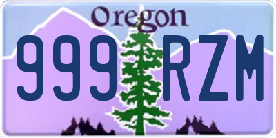 OR license plate 999RZM
