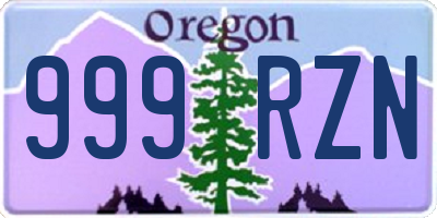 OR license plate 999RZN