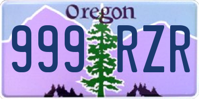 OR license plate 999RZR