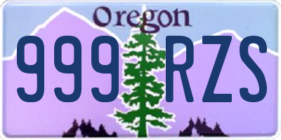 OR license plate 999RZS