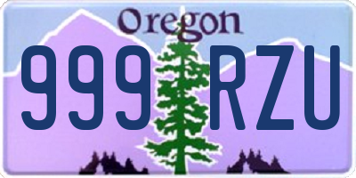 OR license plate 999RZU