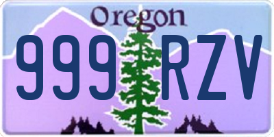 OR license plate 999RZV