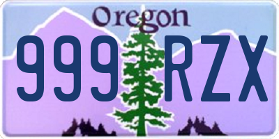 OR license plate 999RZX