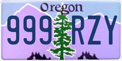 OR license plate 999RZY
