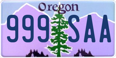 OR license plate 999SAA