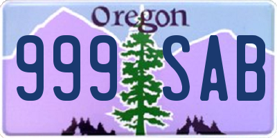 OR license plate 999SAB