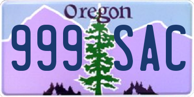 OR license plate 999SAC