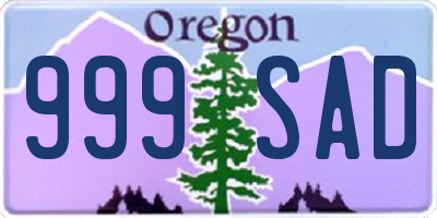 OR license plate 999SAD