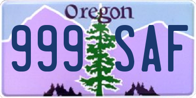 OR license plate 999SAF