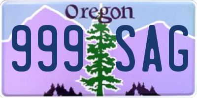 OR license plate 999SAG