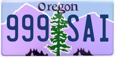 OR license plate 999SAI