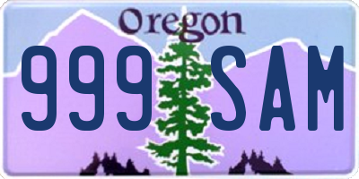 OR license plate 999SAM