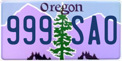 OR license plate 999SAO