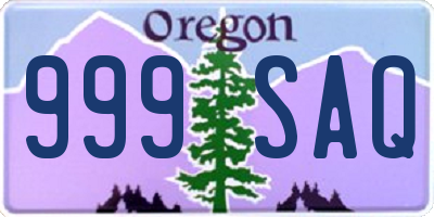 OR license plate 999SAQ
