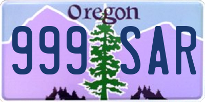 OR license plate 999SAR