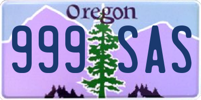 OR license plate 999SAS