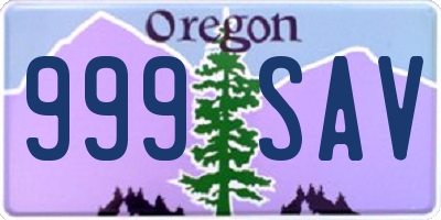 OR license plate 999SAV