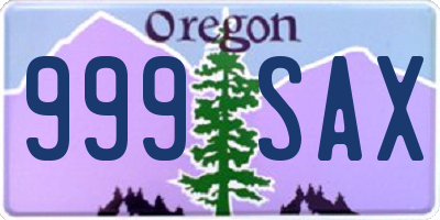 OR license plate 999SAX