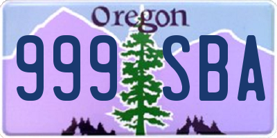 OR license plate 999SBA