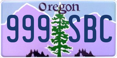 OR license plate 999SBC