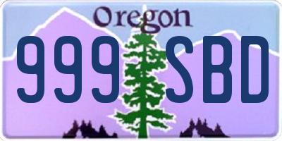 OR license plate 999SBD