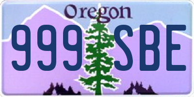 OR license plate 999SBE