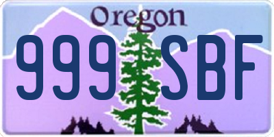 OR license plate 999SBF