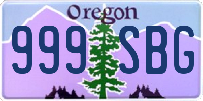 OR license plate 999SBG