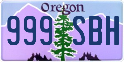 OR license plate 999SBH