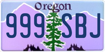 OR license plate 999SBJ