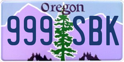 OR license plate 999SBK