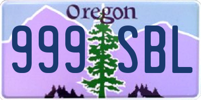OR license plate 999SBL