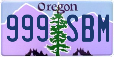 OR license plate 999SBM