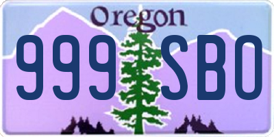 OR license plate 999SBO