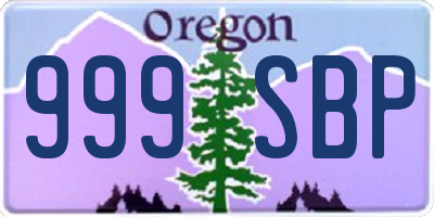 OR license plate 999SBP