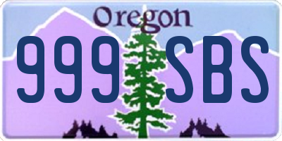 OR license plate 999SBS