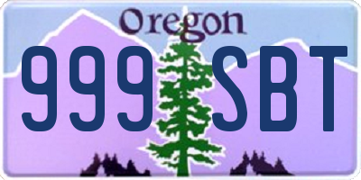 OR license plate 999SBT